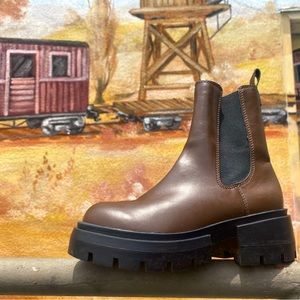 Brown boots worn once